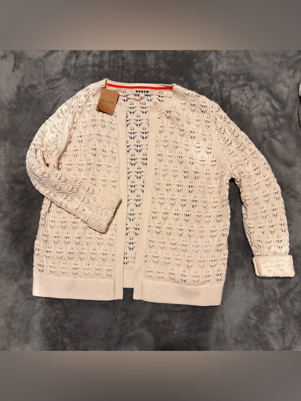 Boden Cream Knit Cardigan
